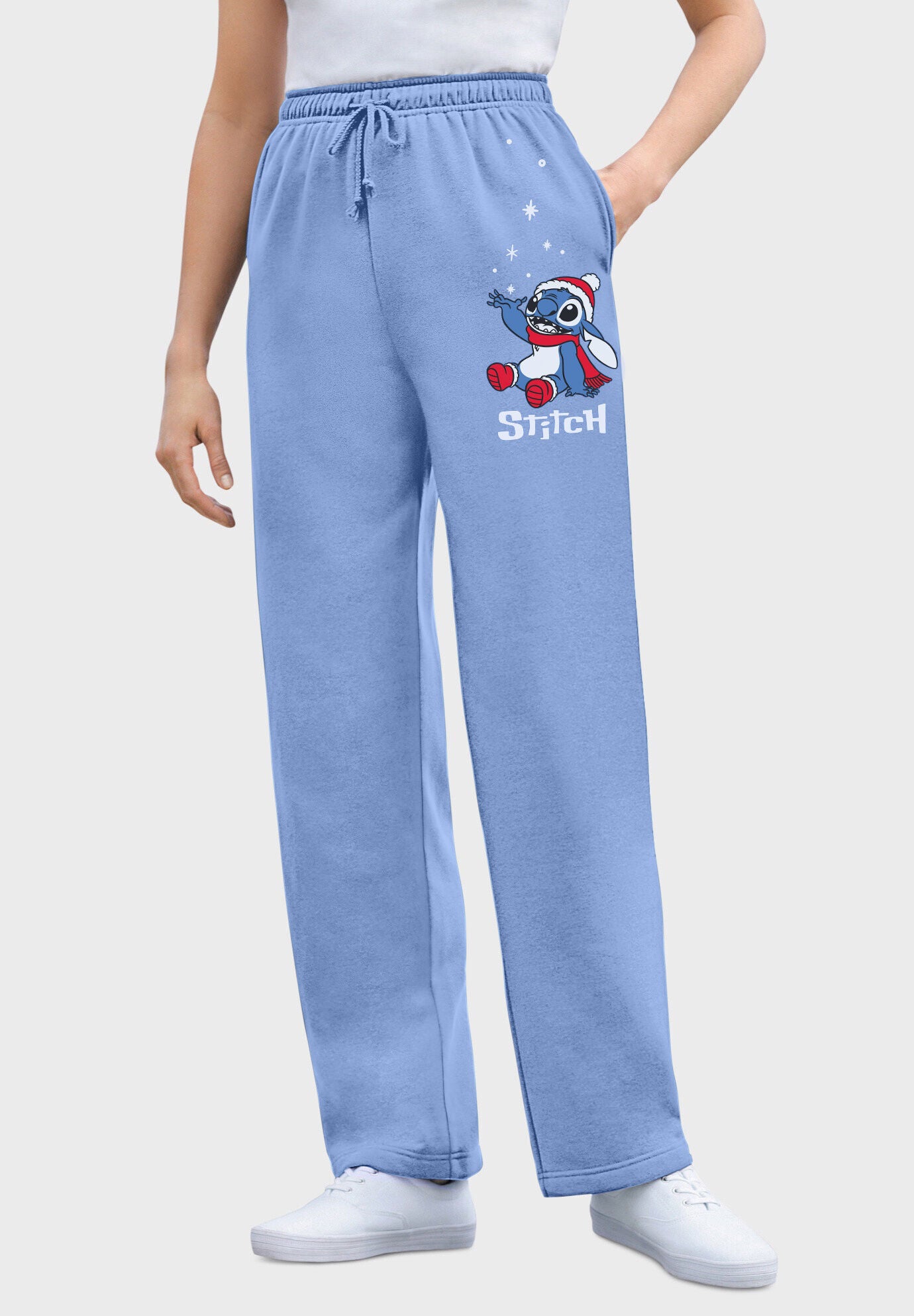 Disney Women s Fleece Sweatpants French Blue Christmas Stitch Swimsuits For All