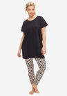 2-Piece Knit Legging Pajama Set, PALE BLUSH BLACK ANIMAL, hi-res image number null