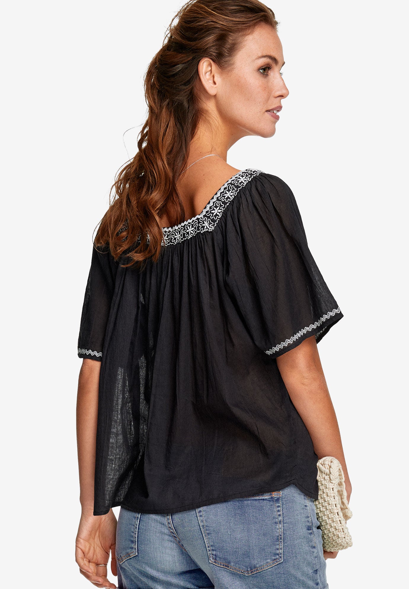Embroidered Gauze Blouse, , alternate image number 4