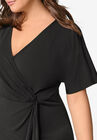Side-Knot Faux Wrap Knit Dress, , alternate image number null