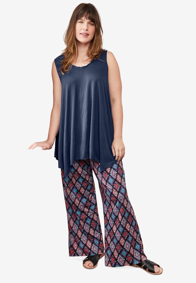 Hanky Hem Tunic Tank, NAVY, hi-res image number 0