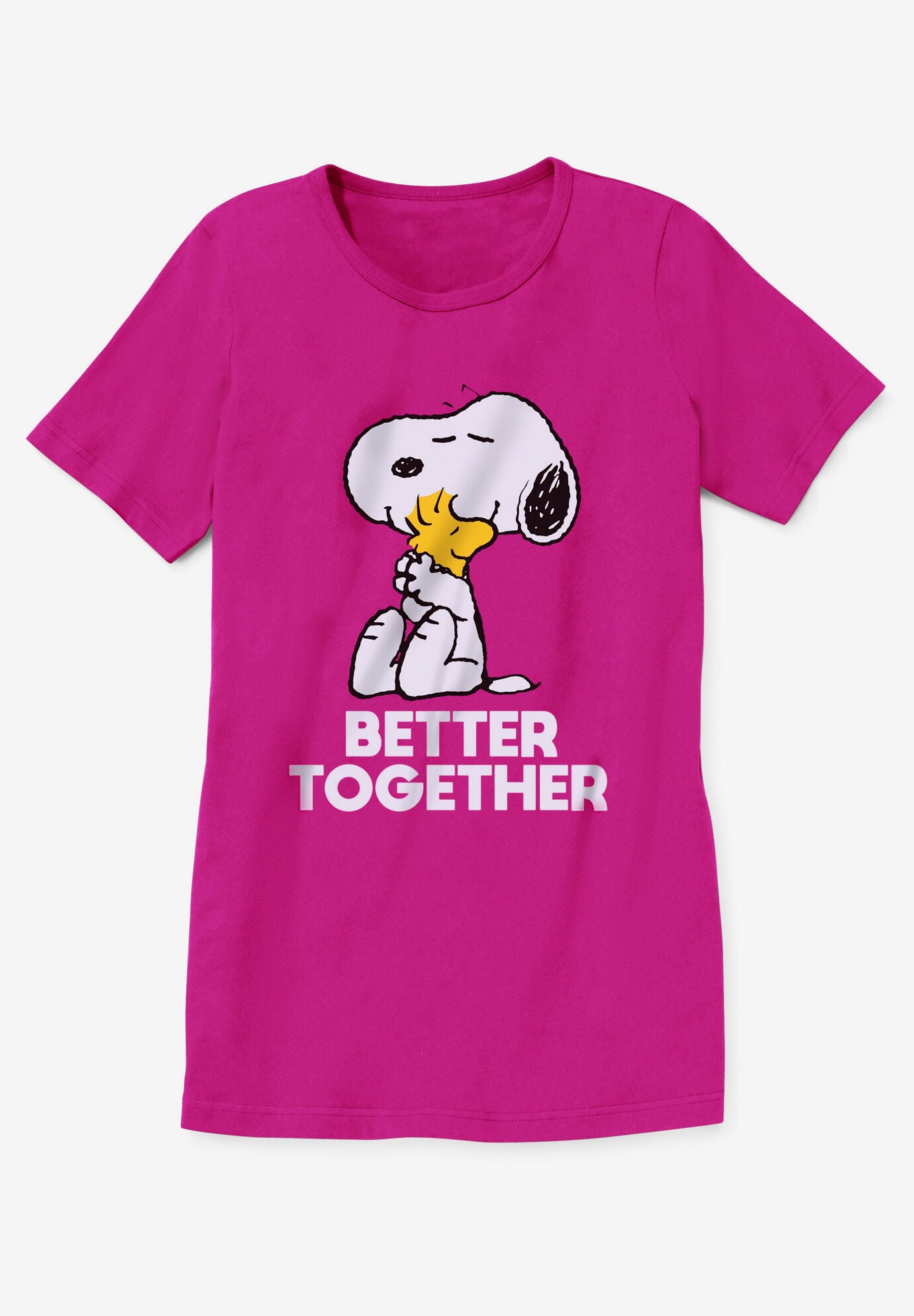 Peanuts Short-Sleeve Raspberry Snoopy Woodstock Crew Tee | Swimsuits For All