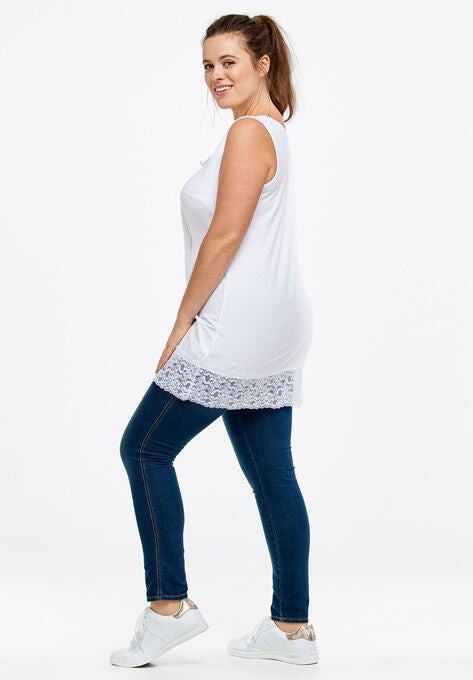 Lace Hem Tunic Tank, , alternate image number null