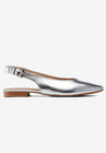 Slingback Flats, SILVER METALLIC, hi-res image number null