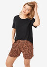 Pull-On Knit Shorts With Pockets, ANIMAL PRINT, hi-res image number 0