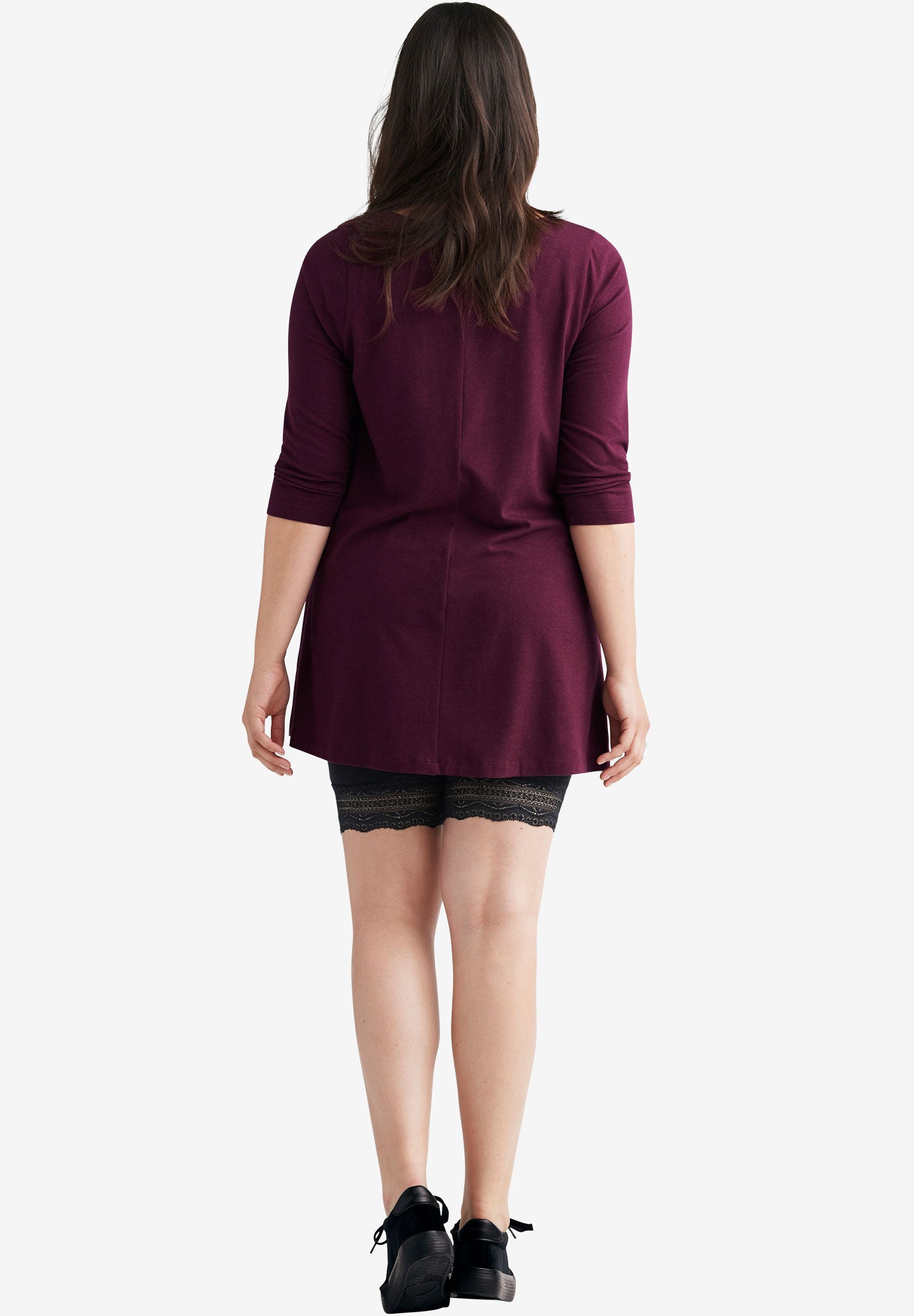 Lace Hem Bike Shorts, WHITE, on-hover image number 1