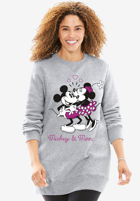 Disney Fleece Sweatshirt, HEATHER GREY MICKEY MINNIE, hi-res image number null