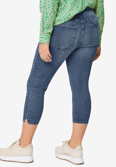 Slim 5-Pocket Denim Capri, , alternate image number null