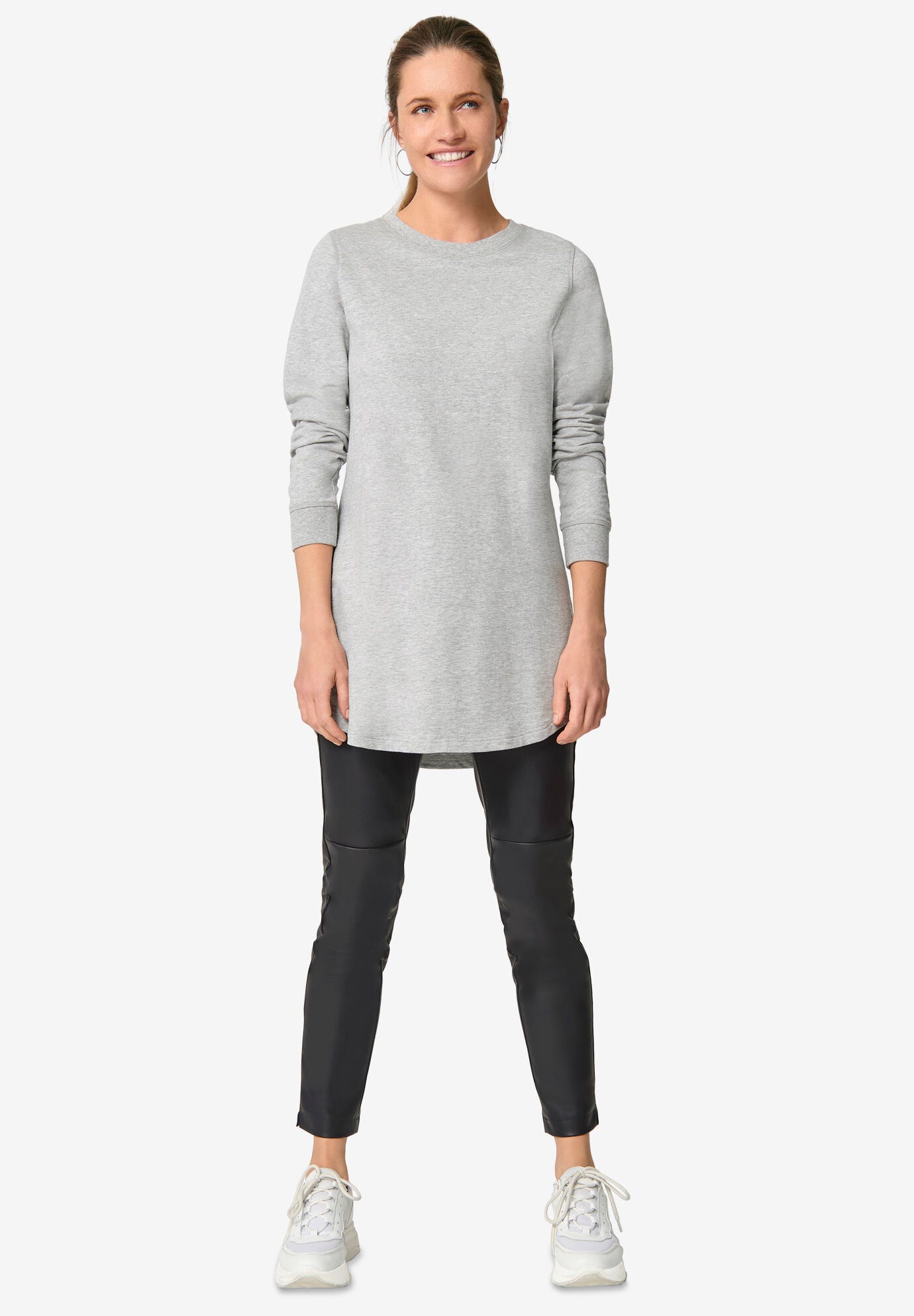 Tunic length sweatshirt outlet
