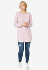Sweatshirt Tunic with Shirttail Hem, PRETTY LILAC, hi-res image number null
