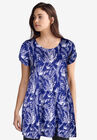 Knot-Sleeve Tunic, BLUEBERRY WHITE PRINT, hi-res image number null