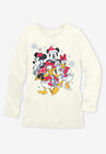 Ivory Disney Friends Long-Sleeve Crew Tee, , alternate image number null