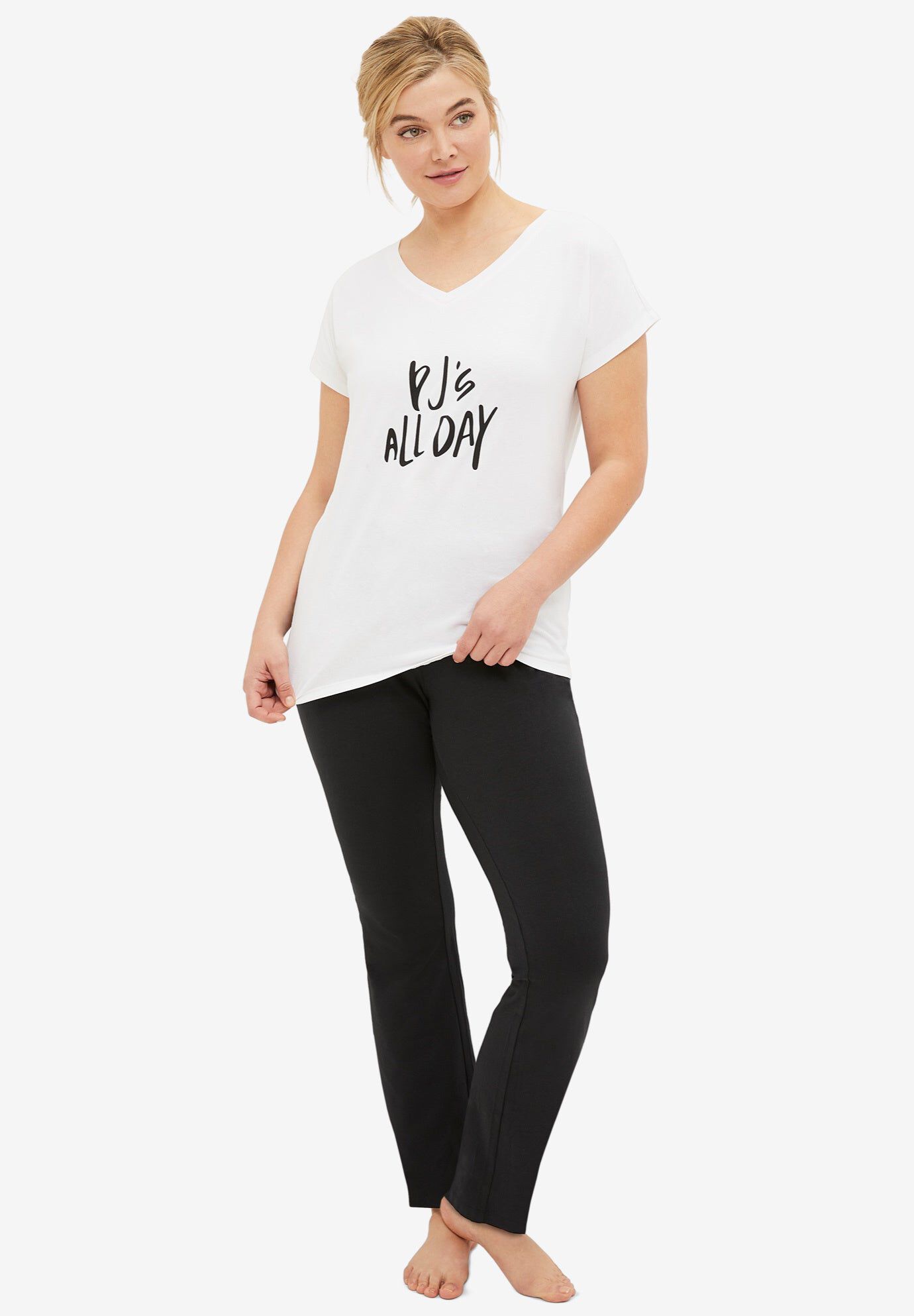 Screen-Print Sleep Tee, WHITE, hi-res image number 0