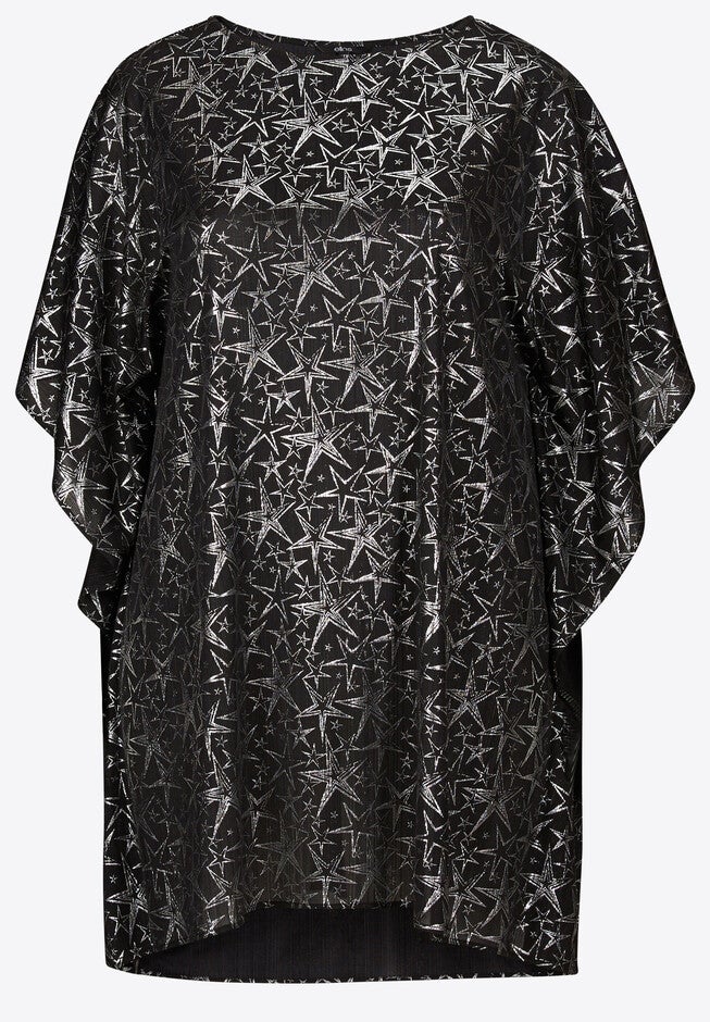 Star Print Poncho Tunic, , alternate image number 3