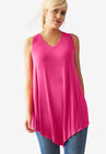 V-Neck Pointed Front Tank, RASPBERRY SORBET, hi-res image number null