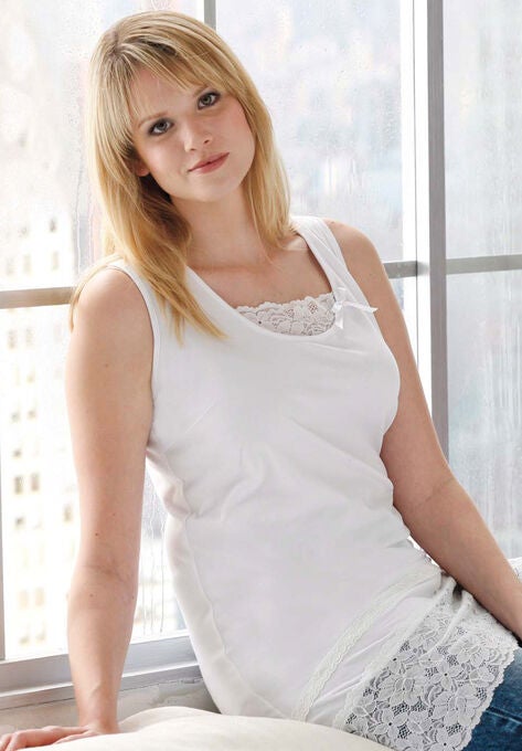 Lace Hem Tunic Tank, , alternate image number null