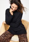 Ribbed Turtleneck Tunic Sweater, , alternate image number null