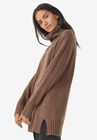 Ribbed Turtleneck Tunic Sweater, , alternate image number null