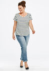 Rounded V-neck Tee, , alternate image number null