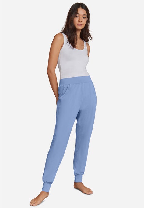 Knit Jogger Sleep Pants, DUSTY CORNFLOWER, hi-res image number null