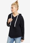 Pearl Trim Sweatshirt, BLACK, hi-res image number 0