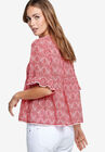 Ruffle Sleeve Babydoll Blouse, , on-hover image number 1
