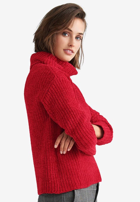 Chenille Turtleneck Sweater, , alternate image number null