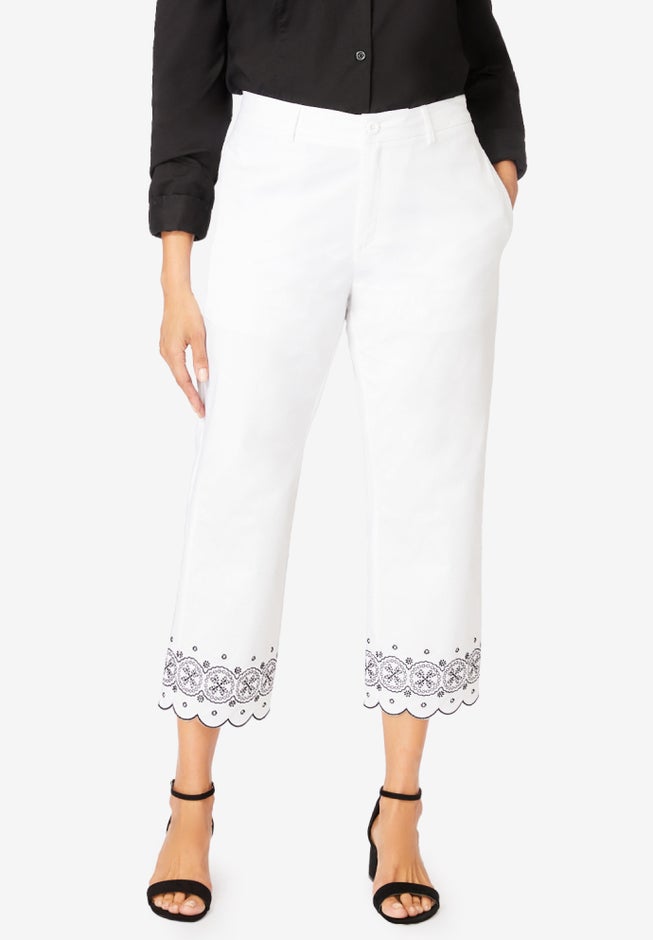 Stretch Poplin Classic Cropped Straight Leg Pant image number 0