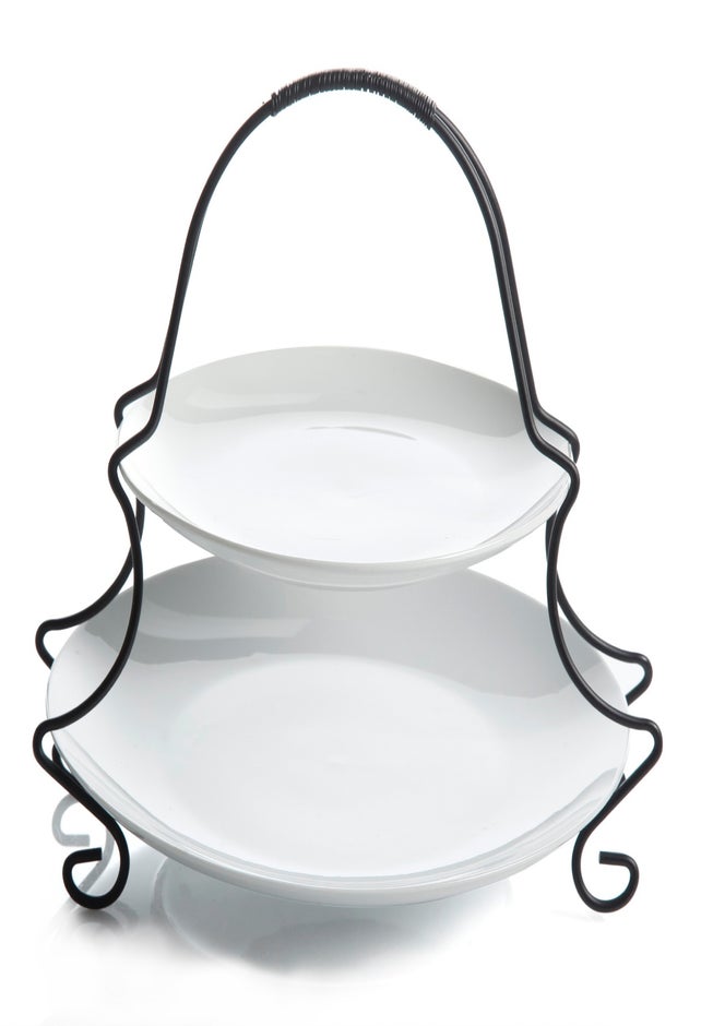 2-Tier Serving Set with Wire Stand image number 0