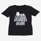 Peanuts Short Sleeve Crew Tee Black Snoopy Leopard image number null
