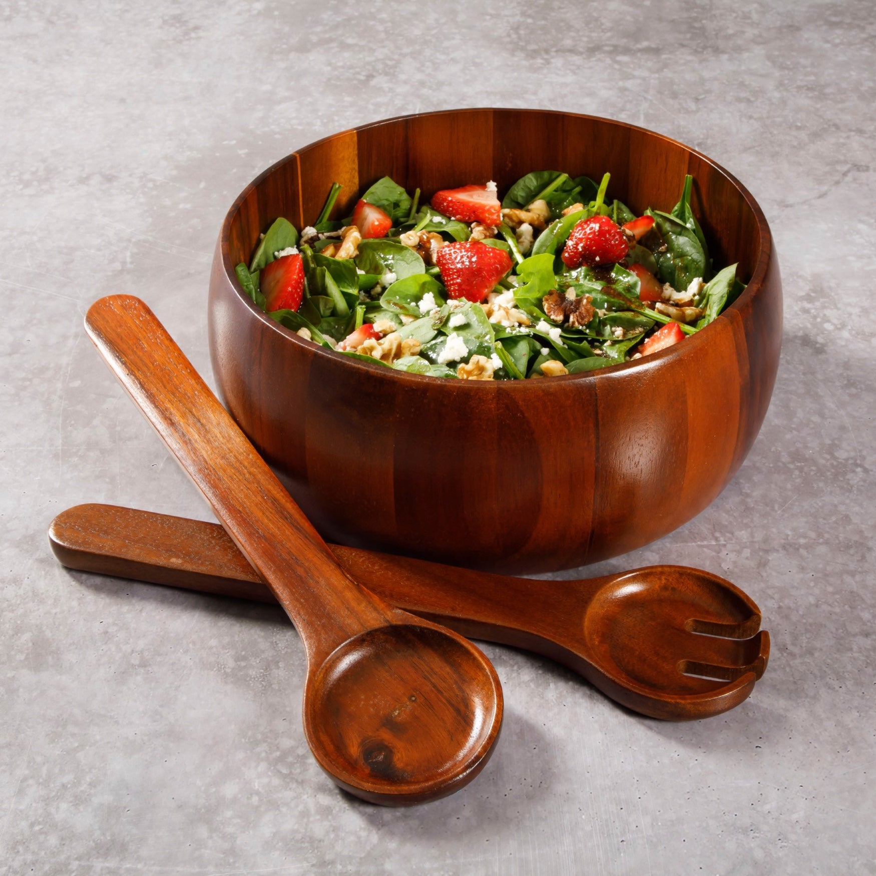 3-Piece Acacia Wood Salad Bowl Set image number 0