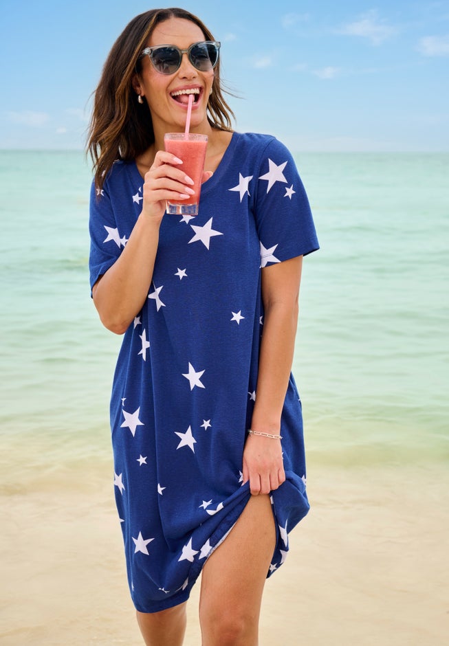 Perfect Short-Sleeve Crewneck Tee Dress image number 2