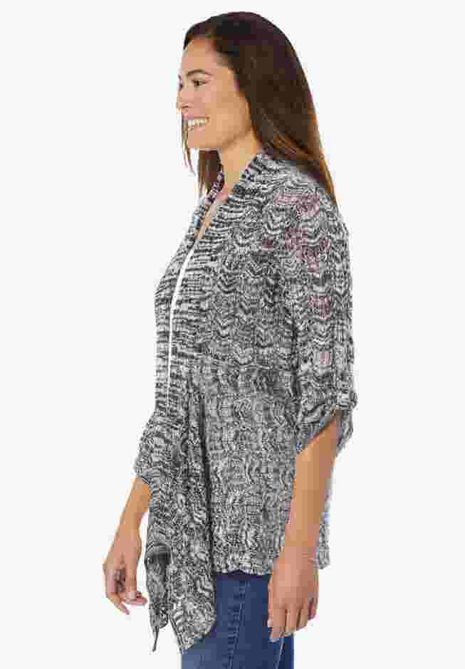 Open Front Pointelle Cardigan image number 1
