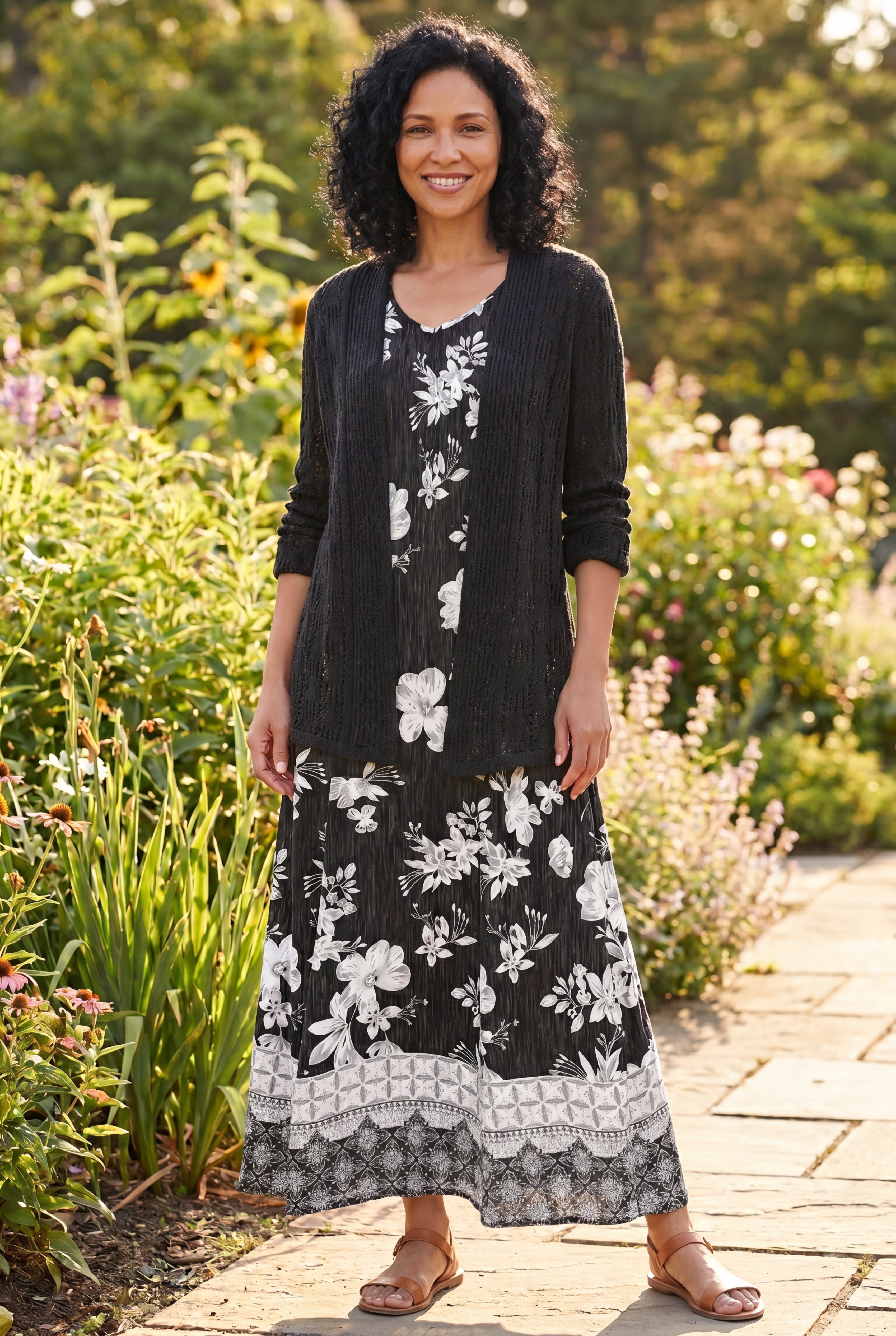 Open Front Pointelle Cardigan Sweater image number 0