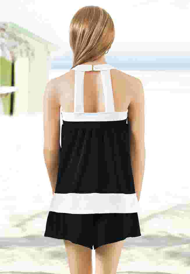 Colorblock Tankini Top & Short Set image number 1