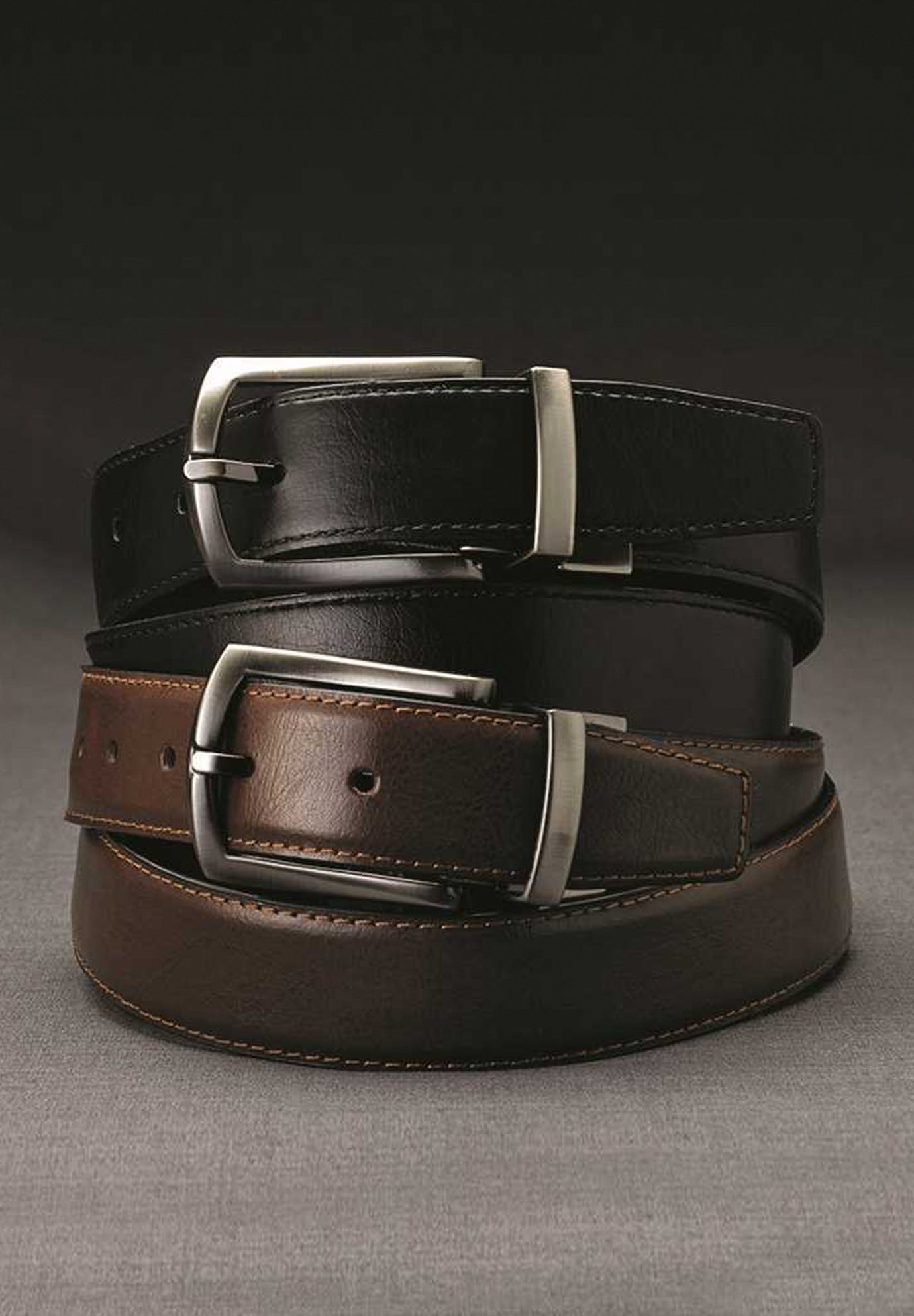 Reversible Leather Dress Belt image number 1