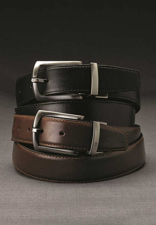 Reversible Leather Dress Belt image number 1