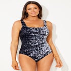Chlorine Resistant Square Neck One Piece Swimsuit image number null