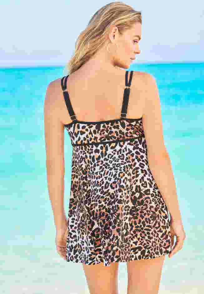 Empire-Waist Swim Dress image number 1