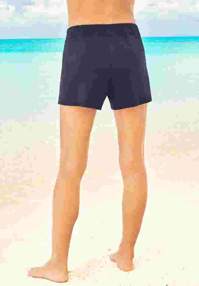 Wide-Band Swim Short with Built-In Brief image number 1
