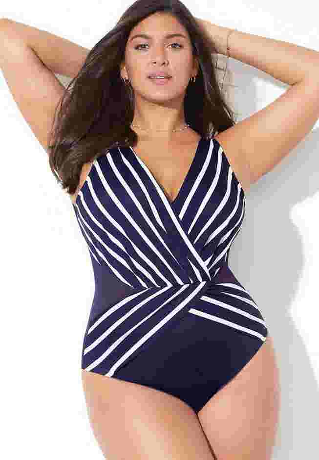 Surplice One Piece Swimsuit image number 2