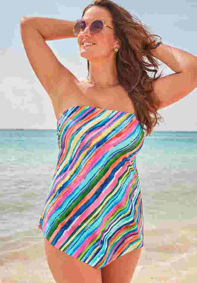 Longer Length Scarf Bandeau Tankini Top image number 0