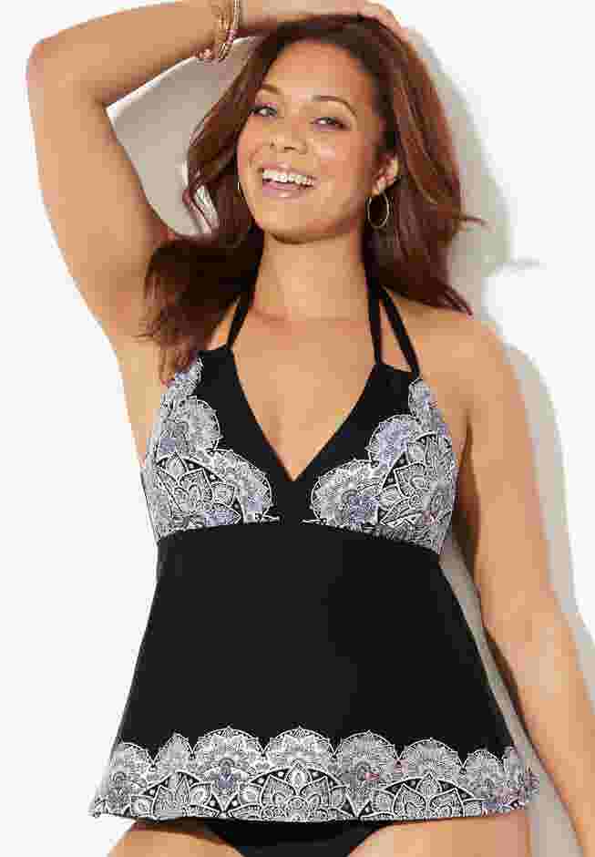 Apron Halter Tankini Top image number 3