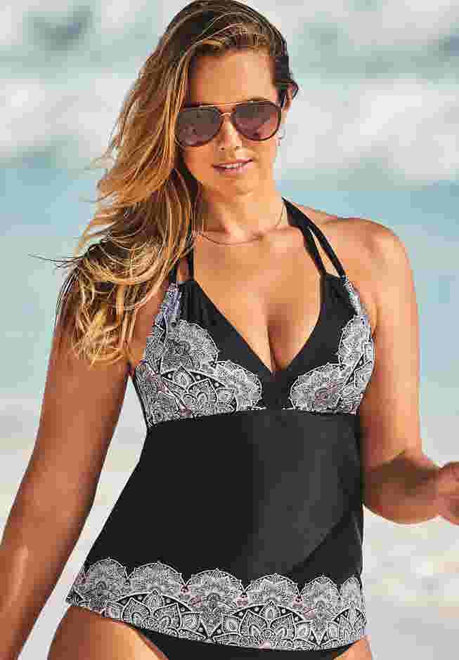 Apron Halter Tankini Top image number 0