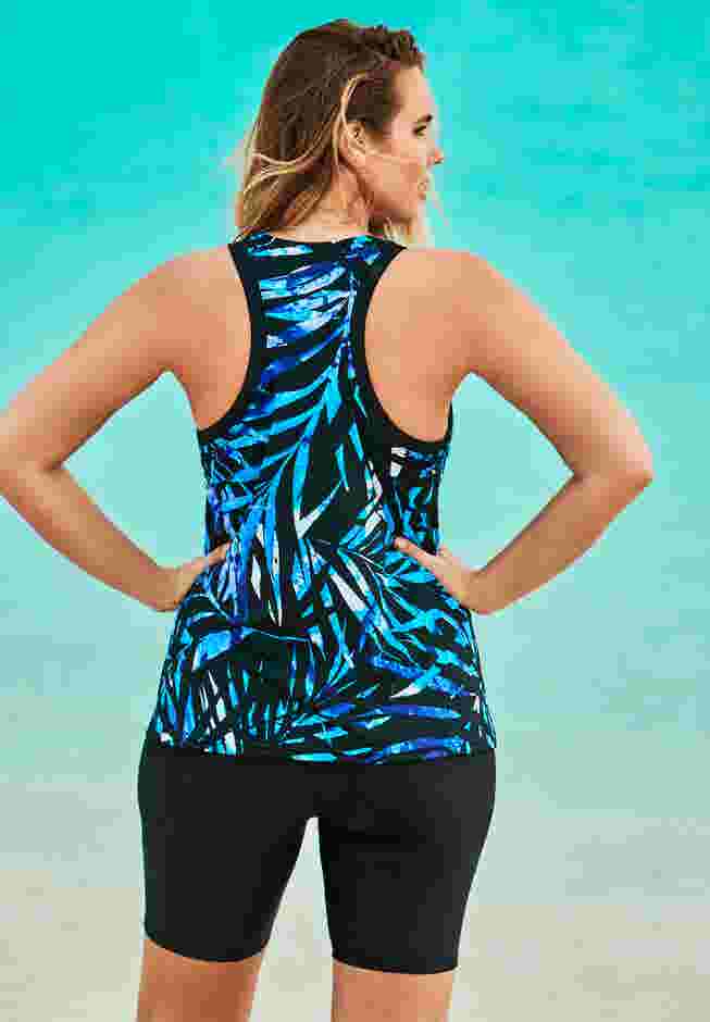 Longer-Length Racerback Tankini Top image number 1
