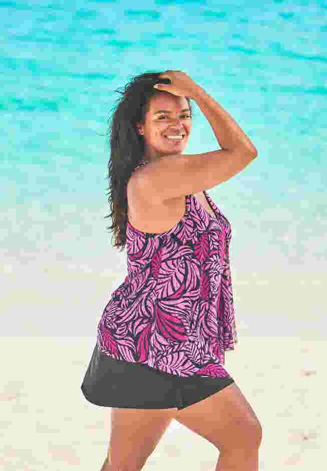 Longer-Length Mesh Tankini Top image number 3