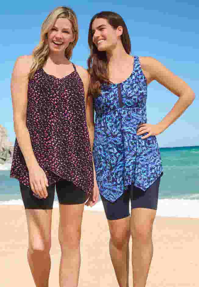 Longer-Length Mesh Tankini Top image number 4