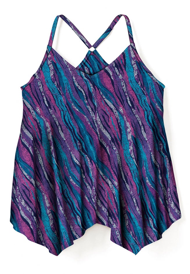 Longer-Length Mesh Tankini Top image number 3