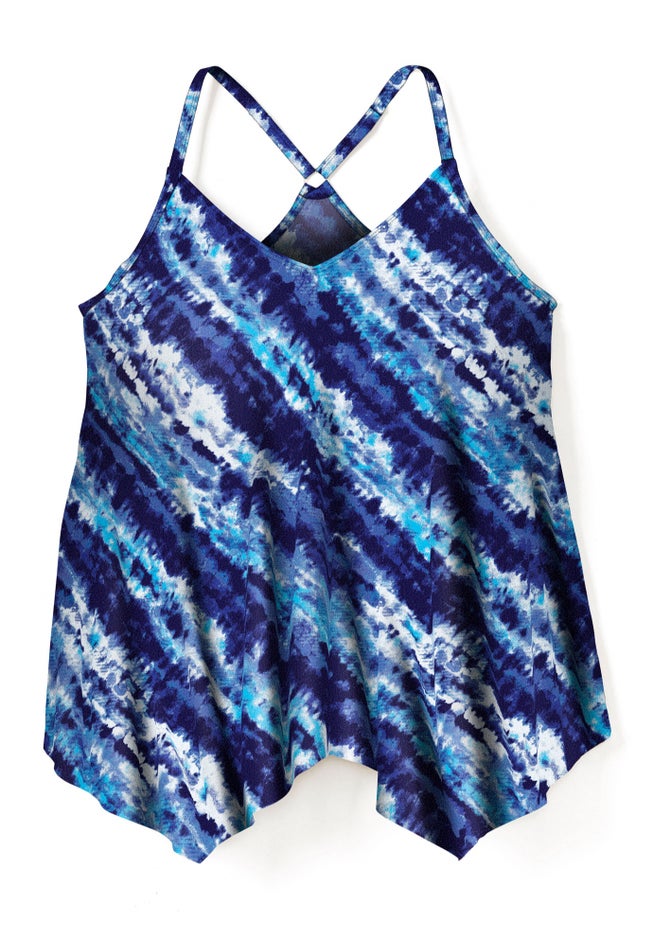 Longer-Length Mesh Tankini Top image number 2