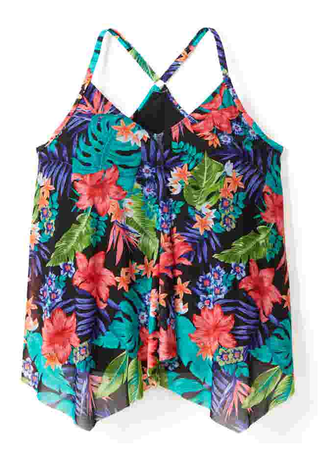 Longer-Length Mesh Tankini Top image number 3